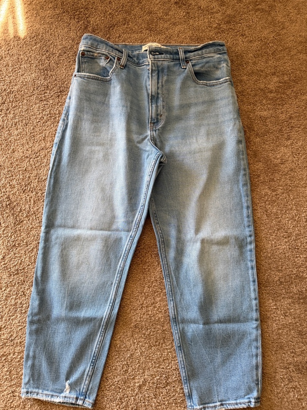 Abercrombie & Fitch Light Blue High-Rise 'The Mom' Jeans
